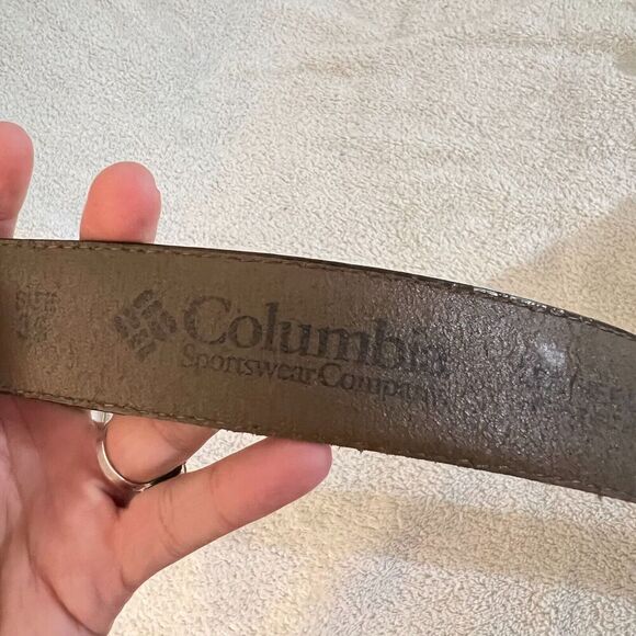 Columbia Mens Brown Dress Belt 36 Leather Adjustable Buckle Casual Classic - Picture 9 of 13